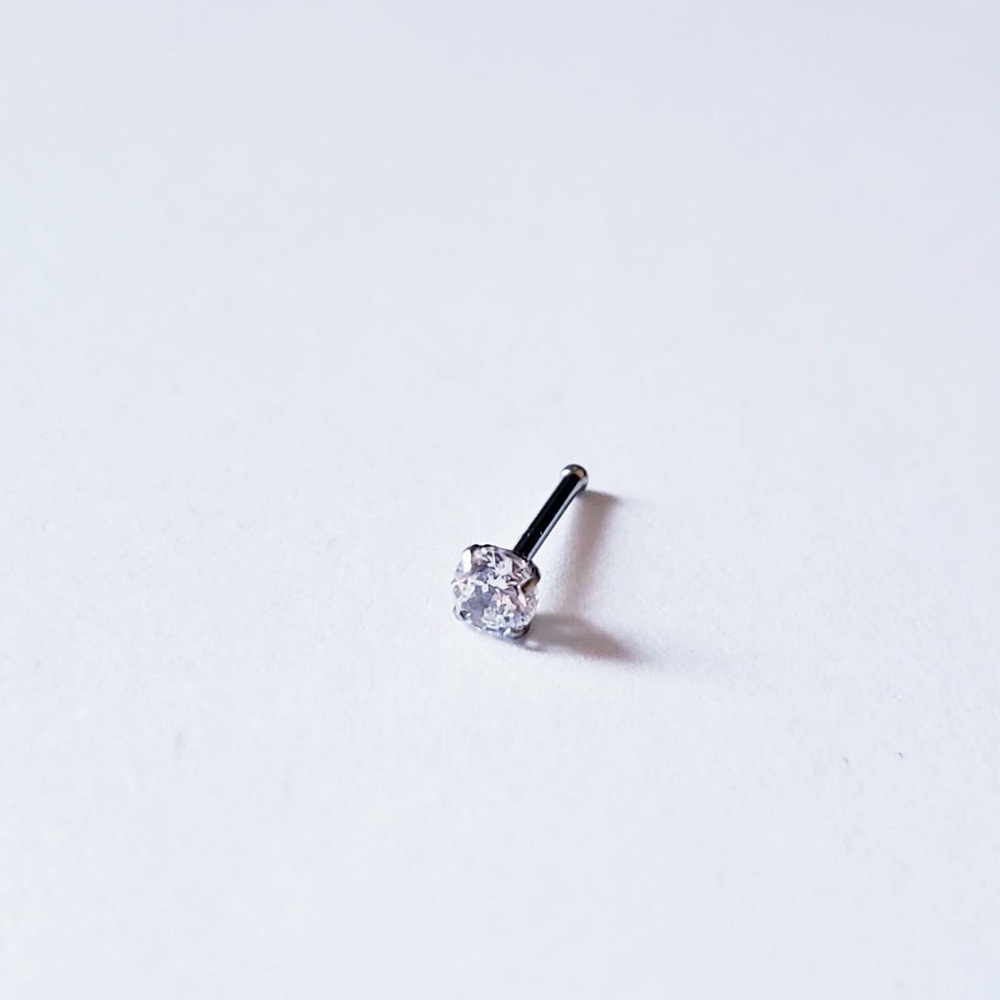 20g nose bone stud with gem, nose ring